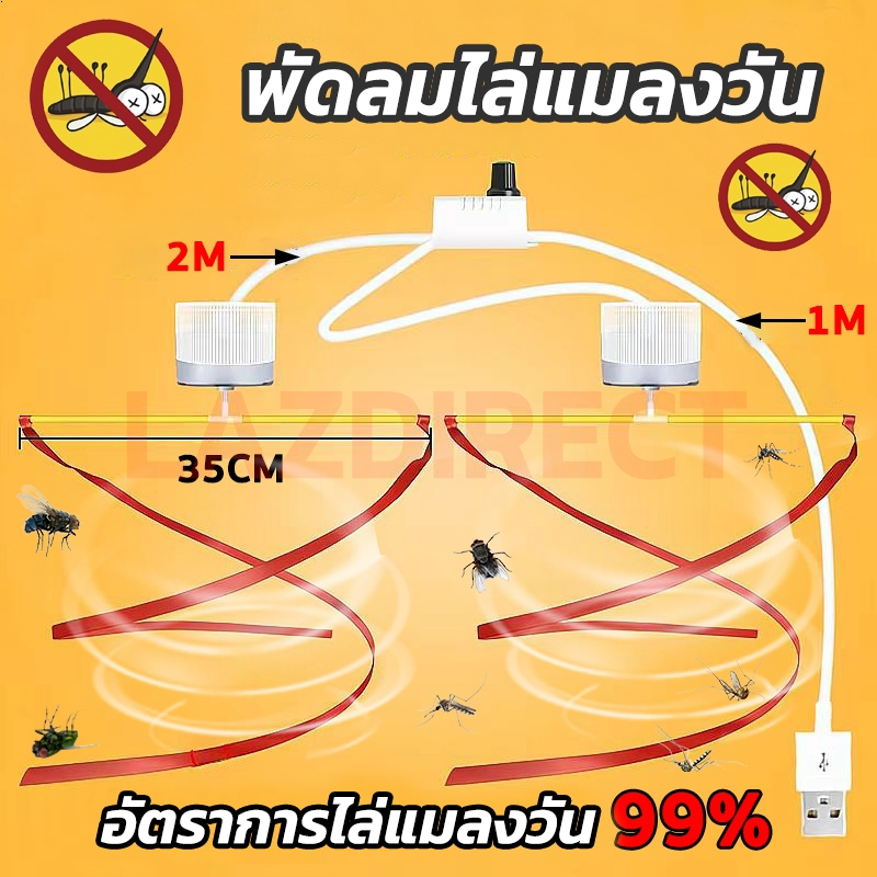 COD พัดลมไล่แมลงวัน USB ปรับความเร็วได้ พัดลมแขวนไล่แมลงวัน มอเตอร์ทองแดงแท้ ช่วงขนาดใหญ่ ให้แมลงวันอยู่ห่างจากอาหาร