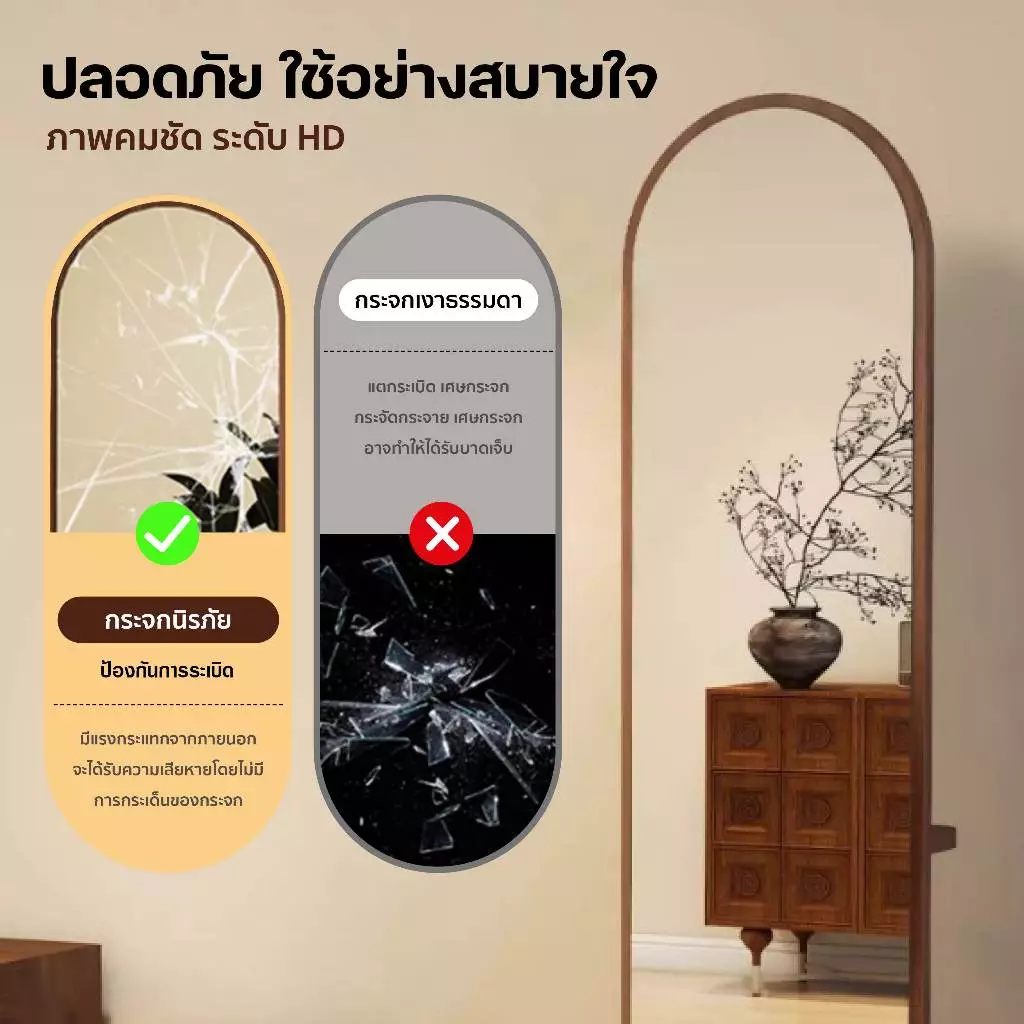 🔥รุ่นใหม่สุด🔥กระจกไม้ตั้งพื้นหมุนได้ กระจกเต็มตัวแบบหมุน กระจกหมุนได้ พร้อมราวแขวน พร้อมชั้นวางของ กว้าง30/40/50CM thumbnail 8
