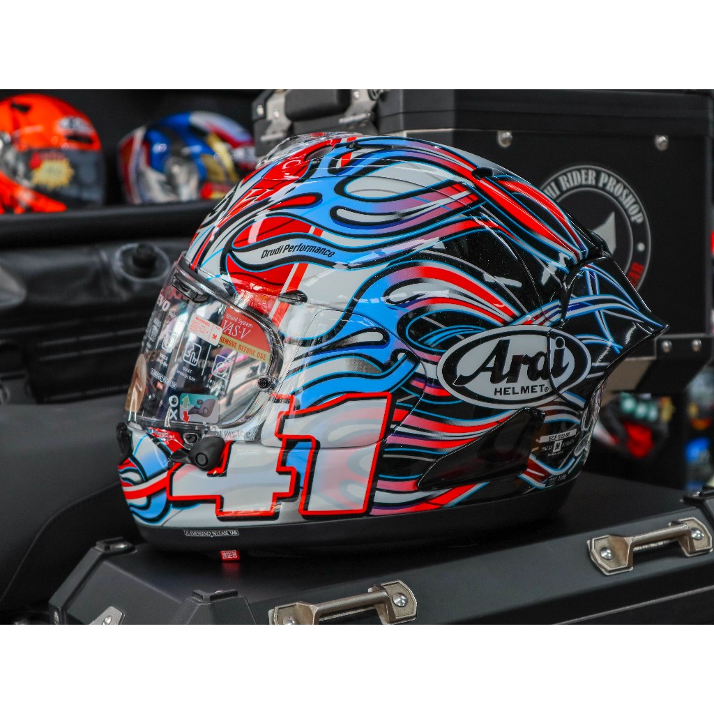 สติ๊กเกอร์ติด สปอยเลอร์หมวก Spoiler Sticker Arai : RX-7V EVO - Haga WSBK ไซด์ M,Lเท่านั้น
