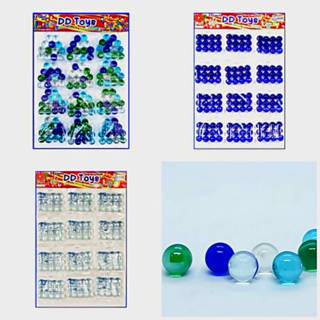 ลูกแก้วแผง 16มิล สามมิติ ใสและสีฟ้าใส ลูกแก้วแผง บรรจุ 12ถุง…