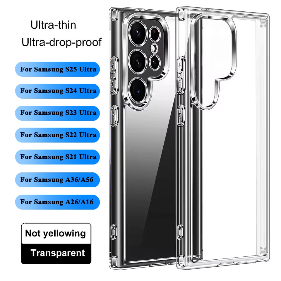 เคสป้องกันโทรศัพท์ Crystal Clear Military-Grade Drop Protection สําหรับ Samsung Galaxy S25 Ultra S24 S23 S22 A36 A56 047