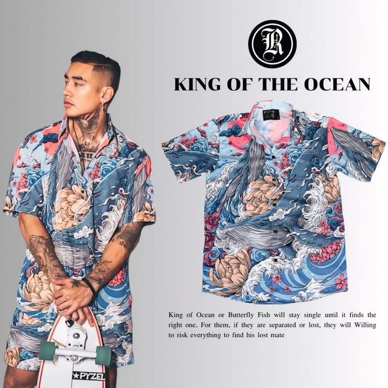 เสื้อฮาวาย ลาย KING OF THE OCEAN