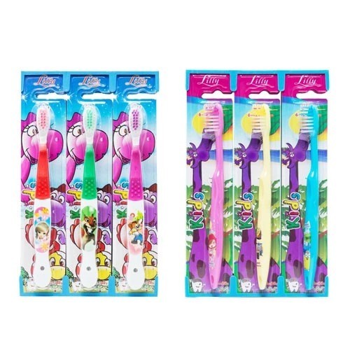 แปรงสีฟันเด็ก Lilly แปรงสีฟันเด็ก LILLY รุ่น 5521 นุ่ม (3ชิ้น/แพ็ค)