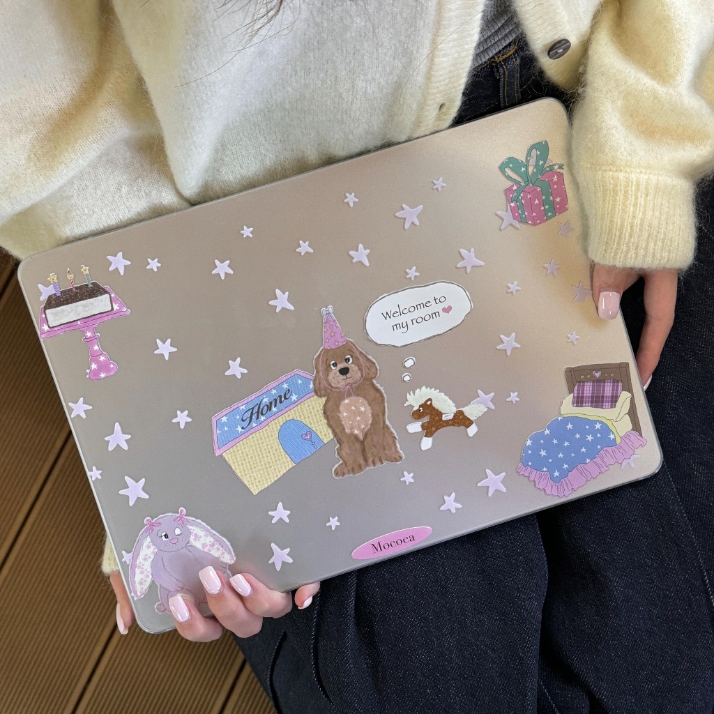 Shesell พร้อมส่ง✨เคส macbook(ผิวด้าน) บ้านน้องหมาน่ารัก M4 Air15 Air13/Pro13นิ้ว เคสสำหรับแมคบุ๊คใส