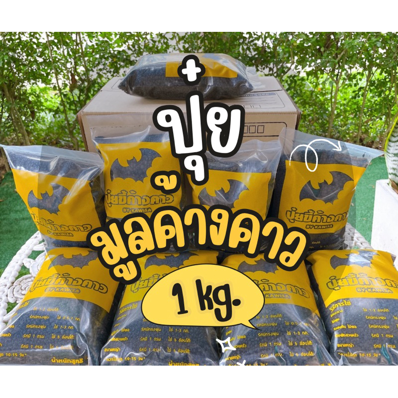 ขี้ค้างคาว มูลค้างคาว ปุ๋ยขี้ค้างคาว 1 KG / ปุ๋ยกัญชา / ค้างคาวกินแมลง
