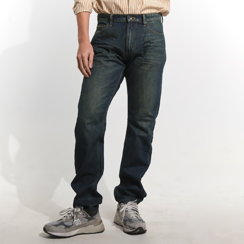 era-won กางเกงยีนส์ รุ่น Denim Straight Leg สี Dark Wash