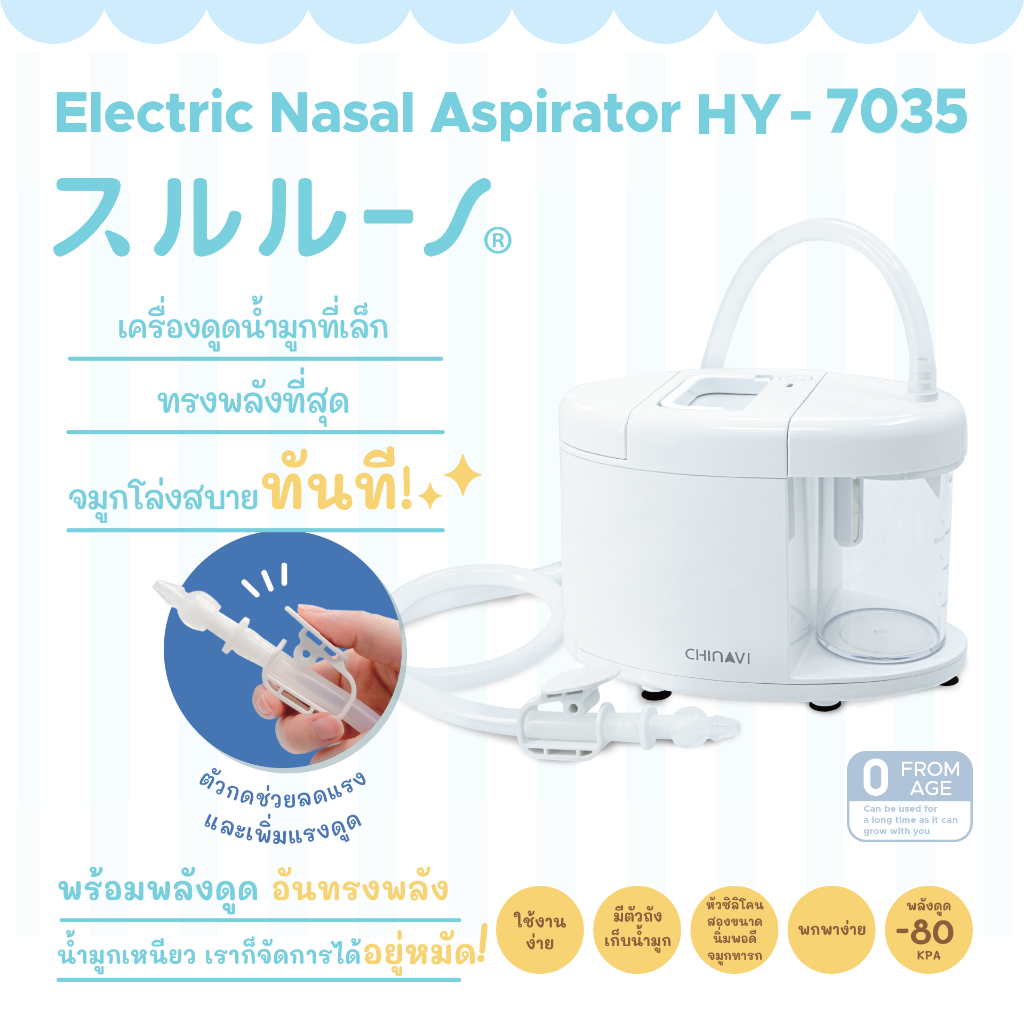 Sururuno by Chinavi เครื่องดูดน้ำมูกอัตโนมัติ แรงดูดสูง ปลอดภัย