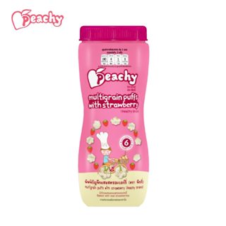 Peachy ขนมพัฟฟ์ธัญพืชผสมสตรอเบอร์รี่ 1 ขวด (R15)