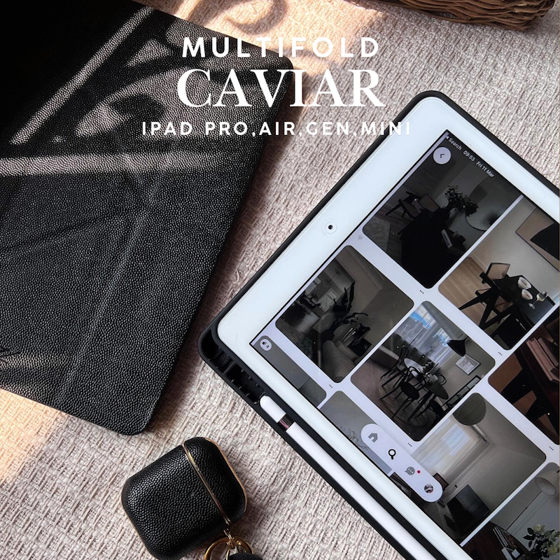ZENE - Multi Folded Caviar Ipad Case เคสหนังไอแพด มีที่ใส่ปากกา ตั้งได้ 4 แบบ Z06