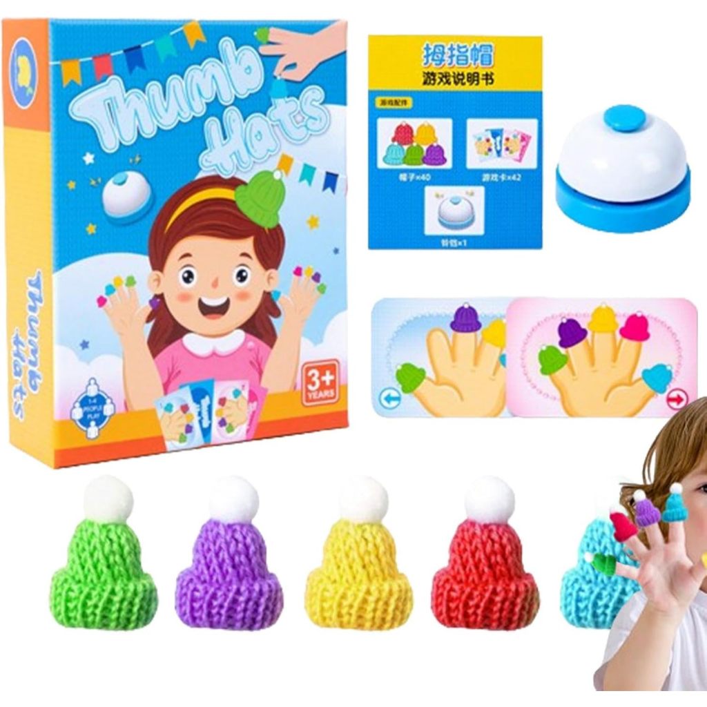 เกมจับคู่หมวกสีสวมนิ้ว ความสามารถในการประสานมือและตาความรู้ความเข้าใจสี