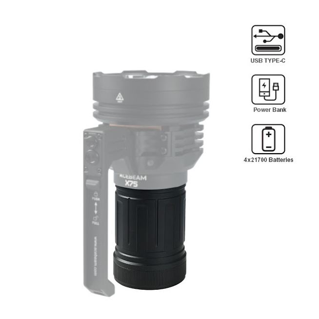 แบตสำรองสำหรับไฟฉายAcebeam X75  4*21700X75-BP4 EXTRA BATTERY PACK 4*21700 for X75