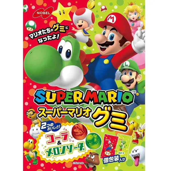 Nobel Super Mario Gummy Cola & Melon Soda 85g from Japan NEW