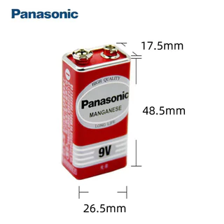 แบตเตอรี่ 9V Panasonic Manganese Battery 10PCS ล็อตใหม่ ถ่านแดง 9V 6F22ND ปลอดสารตะกั่ว ถ่านไฟฉาย ถ่านชาร์จ พานาโซนิค