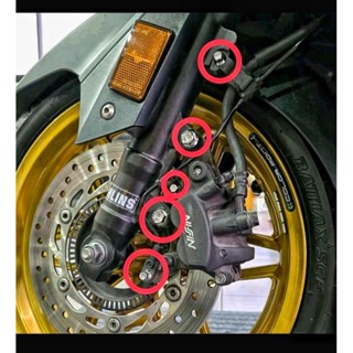 น๊อตยึดปั๊มหน้า( 2 ตัว+สายเบรค 3 ตัว )forza 350 adv 350