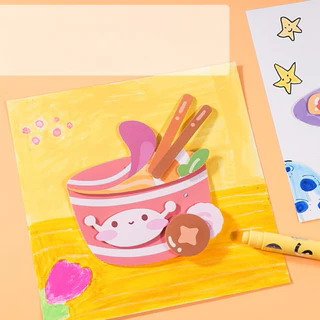 Box set ชุดกระดาษศิลปะงานปะติดกระดาษ DIY 3 มิติ เซต 12 ภาพ สอนศัพท์ภาษาอังกฤษ สีสันสดใสลายน่ารัก ฝึกสมาธิ
