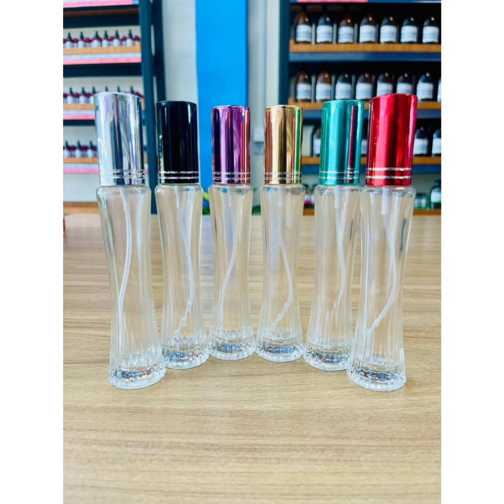 ขวดเจโตใส ฝาสี 30 ML ขวดสเปรย์ ขวดน้ำหอม ขวดแก้ว