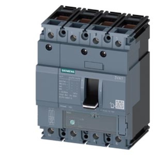 3VA1163-6EE46-0AA0 circuit breaker 3VA1 IEC frame 160 breaking capacity class H Icu=70kA @ 415V 4-po