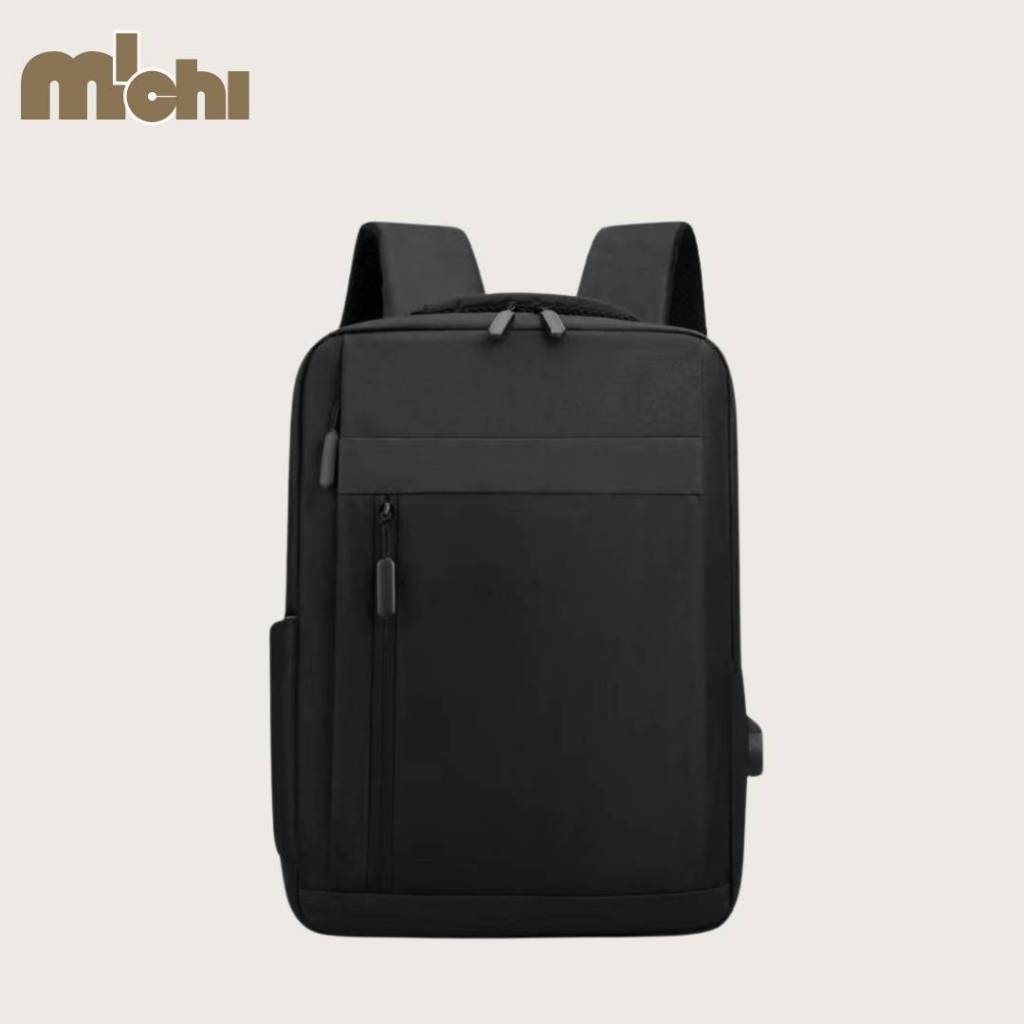 michis backpack กระเป๋าเป้สะพายหลัง กระเป๋าใส่โน๊ตบุ๊ค รุ่นซิป3 ผ้าแคนวาส แล็ปท็อป ทนทาน แข็งแรง พร้อมส่ง3สี
