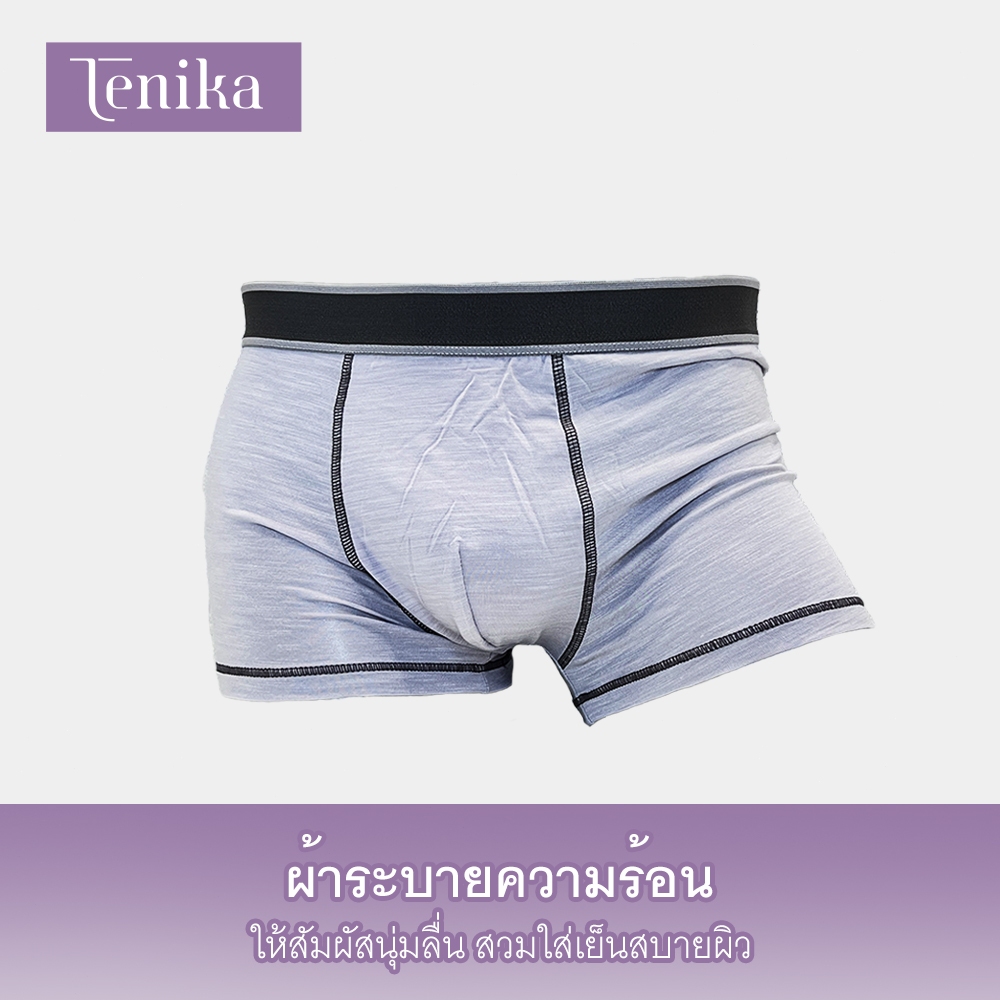 TENIKA บ๊อกเซอร์ชาย เอวกลาง กางเกงในผู้ชายขาสั้น (แพ็ค3ตัว) L-5XL
