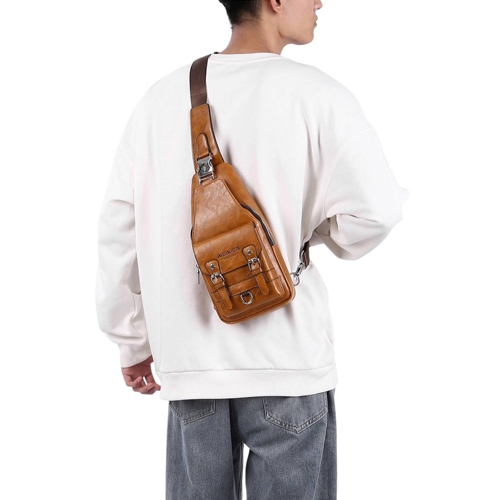 กระเป๋าคาดอก หนังpu แฟชั่น ผู้ชาย bag design รุ่น 129