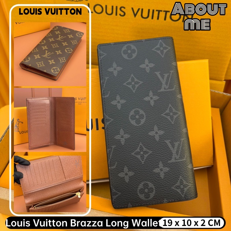 ✅หลุยส์วิตตอง Louis Vuitton Brazza Wallet กระเป๋าสตางค์ใบยาว LV กระเป๋าแนวตั้ง Wallet Men