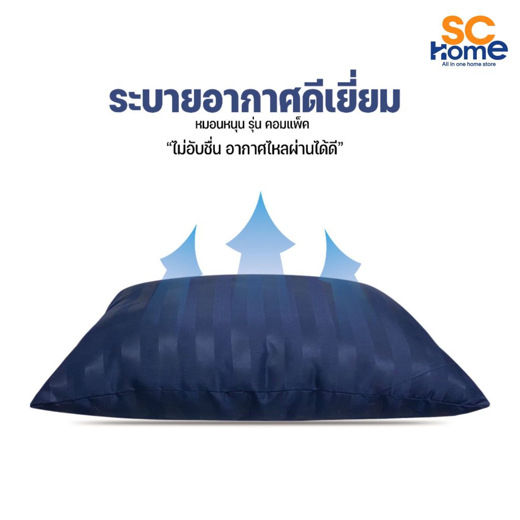 หมอนหนุน หมอนแพ็คคู่ Pillow 2ใบ รุ่น Compact ขนาด16x25 นิ้ว (ขนาดเล็กกว่ามาตรฐาน) สุดคุ้มมมม โพลีเอสเตอร์นุ่มสบาย 100% รูปที่ 4