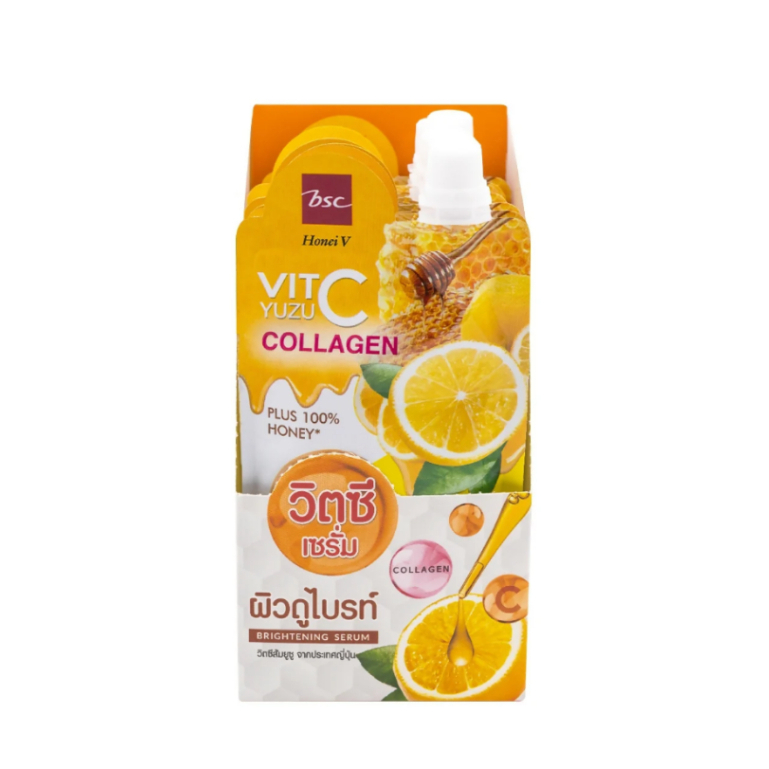 bsc Honei V Yuzu Vit C Brightening Serum 50ml. (ยกกล่อง6ซอง) bsc ไบร์ทเทนนิ่ง เซรั่ม