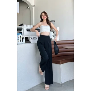 PT03 รุ่นขอบในตัว ใส่แล้วสูงเพรียว กางเกงขายาว ผู้หญิง กางเกงทรงกระบอก กลาง ทรงสวยมาก Pants Lady