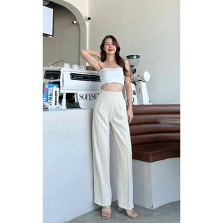 PT03 รุ่นขอบในตัว ใส่แล้วสูงเพรียว กางเกงขายาว ผู้หญิง กางเกงทรงกระบอก กลาง ทรงสวยมาก Pants Lady