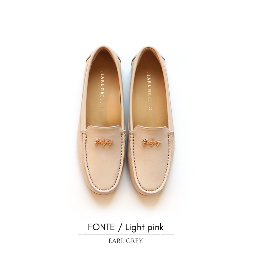EARL GREY รองเท้าหนังแกะแท้  รุ่น Fonte series in Light pink