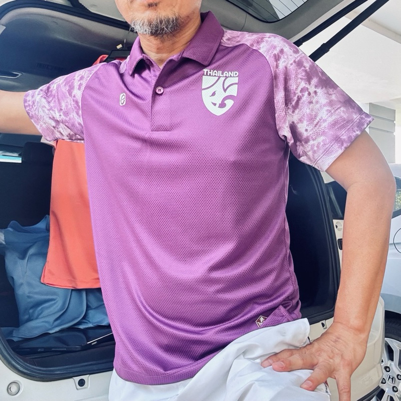 เสื้อโปโลไทยโทน Ego Sport แถมฟรี!!! โลโก้ทีมชาติช้างเงิน TT-001