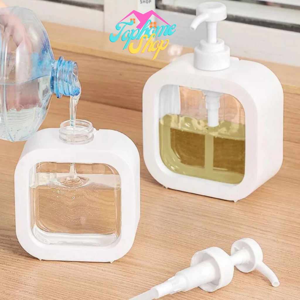 Topshome ขวดปั๊มสบู่เหลวเปล่า 300/500ml ขวดสเปรย์แบบกด เจลอาบน้ำ BO-S006