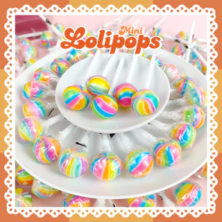 อมยิ้ม รวมอมยิ้มมินิ ชิ้นละ3.5g. (50-200ชิ้น) Mini lollipop สีสันสดใส อมยิ้มสผลไม้คละสี