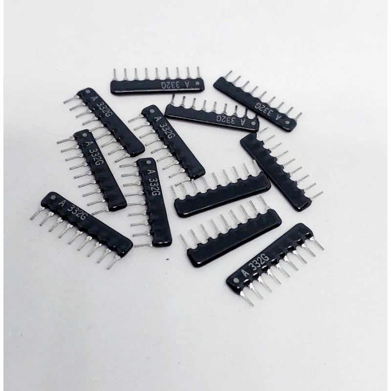 (ชุด 3 ตัว) Network Resistor A332G ( 3.3K ) 9 Pins , A332G ,  R แพค 3.3K, ตัวต้านทาน R Pack ,R Netwo