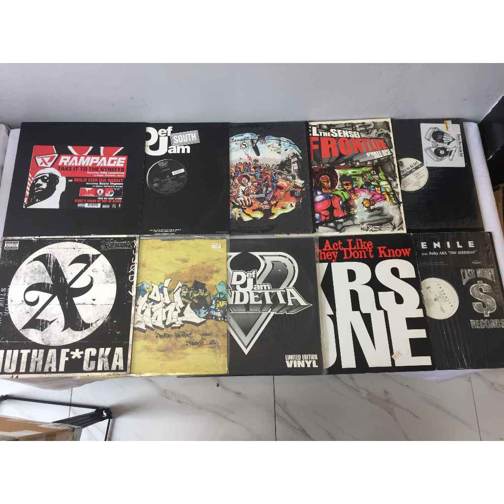 LP แผ่นเสียงไวนิล DJ&HIP-HOP ขนาด 12 นิ้ว แบบสุ่ม10แผ่น สุดคุ้ม DH-2