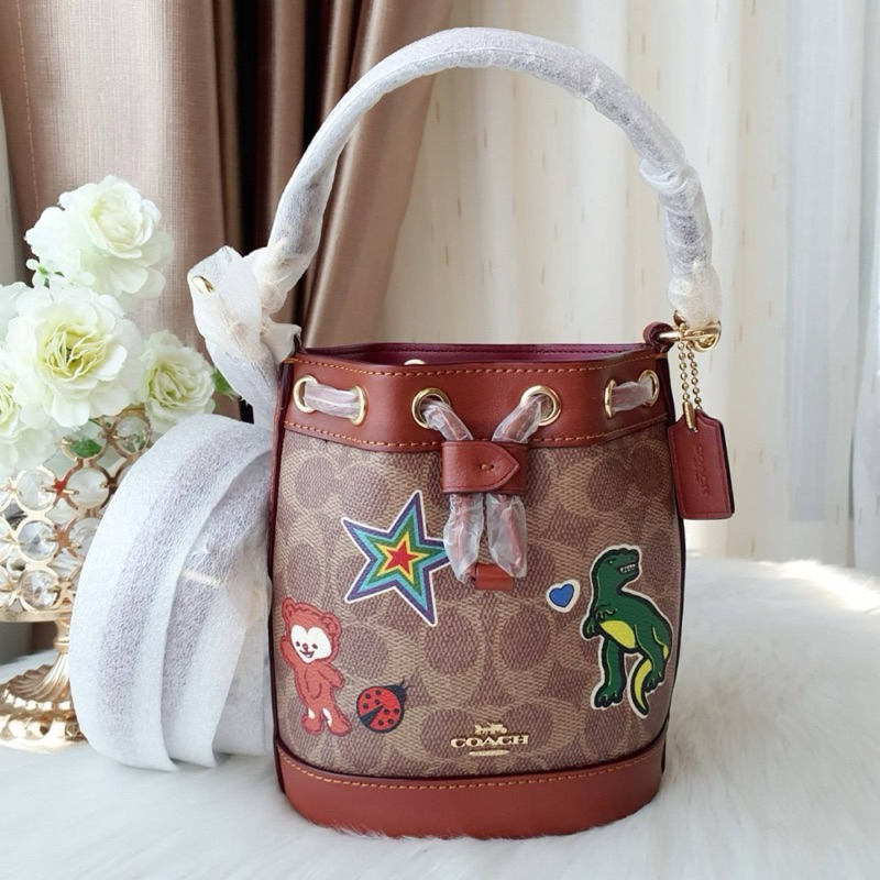 COACH CW300 Mini Bucket Bag In Signature Canvas