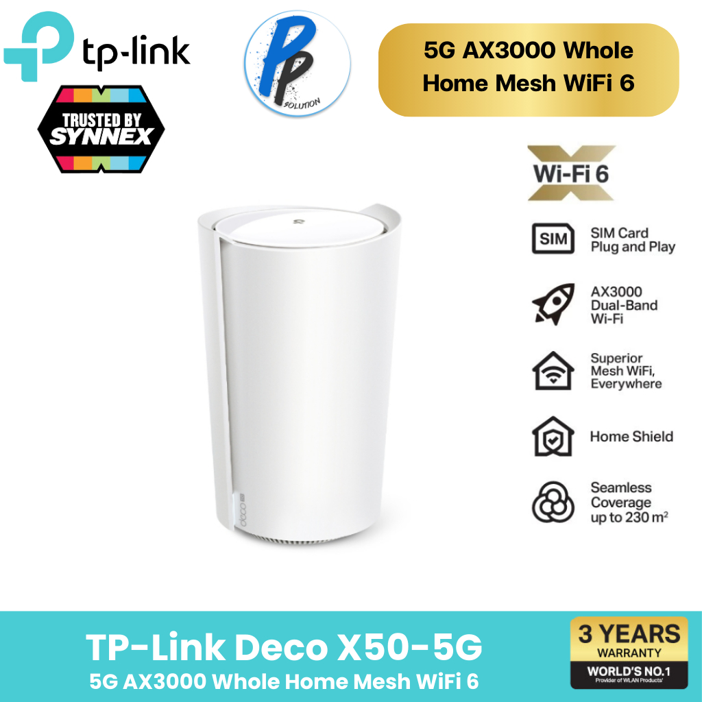 TP-Link Deco X50-5G ใหม่! เราเตอร์ใส่ซิม 5G AX3000 Whole Home Mesh WiFi 6 Gateway