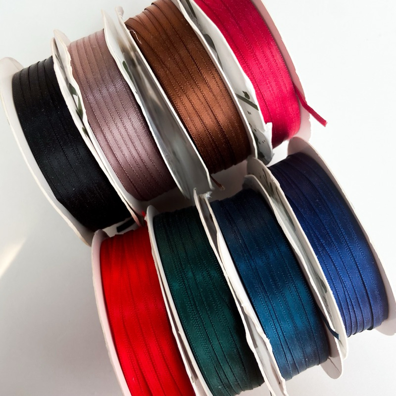 ♡  พร้อมส่ง | (5 หลา) Satin Ribbon โบว์ ริบบิ้น ซาติน ขนาด 3 mm / 0.3 cm