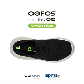 OOFOS Womens Oomy Zen Chalk Black - รองเท้าเพื่อการฟื้นฟู