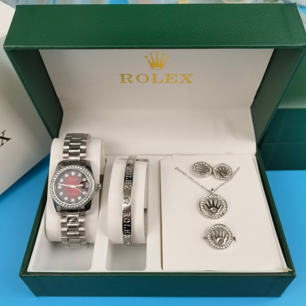 rolex นาฬิกา quartz ผู้หญิงนาฬิกาแฟชั่นสายเหล็กจัดส่งเร็ว