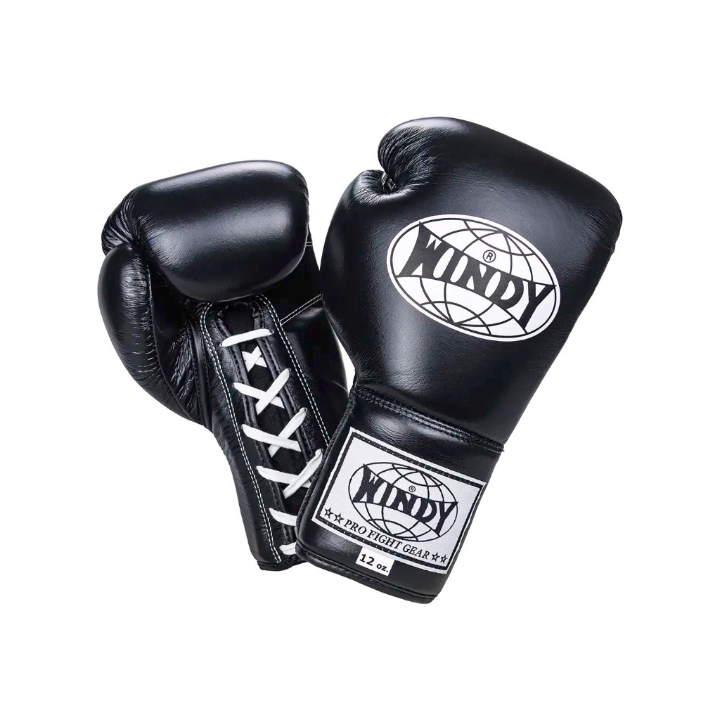 Windy Boxing Store 🥊 นวมชกมวย นวมผูกเชือก นวมฝึกซ้อม Windy Pro Boxing Gloves นวมชกมวย หนังคัดพิเศษ ร
