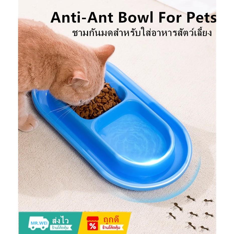 พร้อมส่ง ขายส่ง ชามกันมดสำหลับใส่อาหารสัตว์เลี้ยง Anti-Ant Bow For Pets MR.WEI ชามข้าวสุนัข หมา แมว ที่ให้น้ำสัตว์เลี้ยง