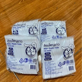 ช้อน-ส้อมใหญ่พลาสติก มีสีขาวและสีใส ตราAPอาเปา (ยกมัด) 1ถุงมี20แพ็ค=2,000ชิ้น