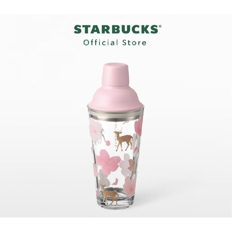 Starbucks Milky Island Cherry Blossom Glass Shaker 12oz. แก้วเชคเกอร์สตาร์บัคส์ ขนาด 12ออนซ์