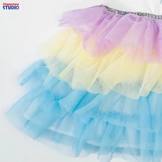 Disney ชุดเดรสกระโปรงเด็กผู้หญิง ลายเจ้าหญิงโฟรเซ่น เอลซ่า แอนนา ผ้าCotton 100% สินค้าลิขสิทธิ์แท้ Characters Studio