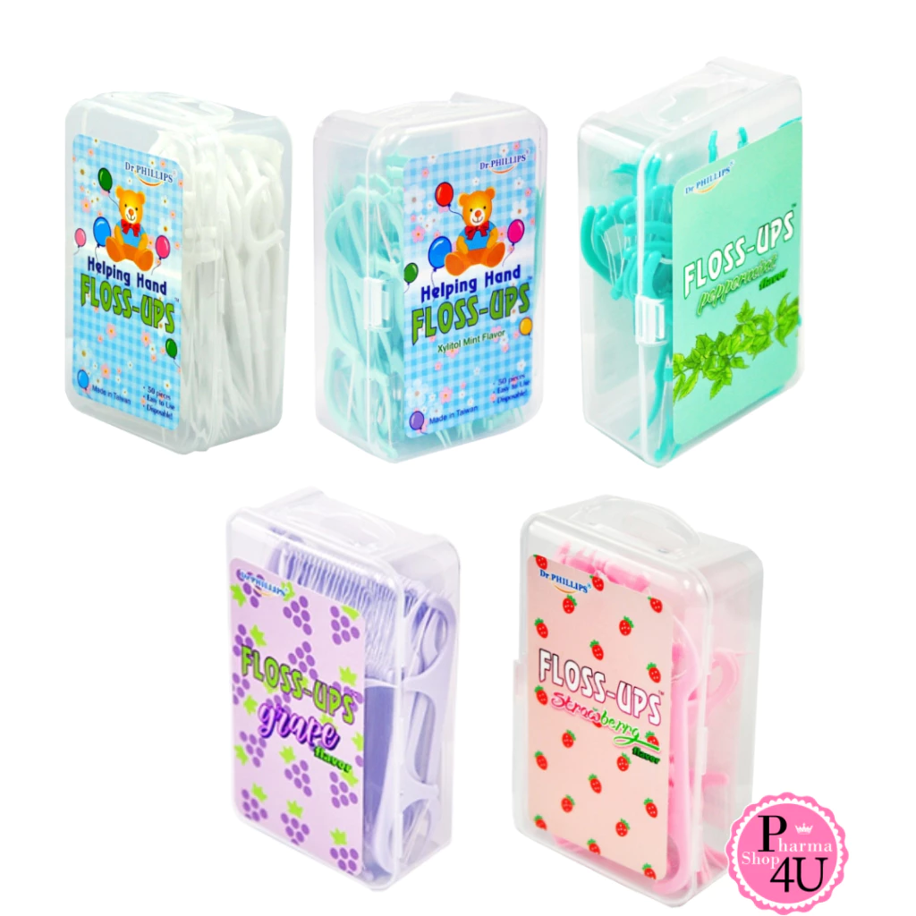 DR.PHILLIPS FLOSS PICS 50 PCS. ไหมขัดฟัน-ไม้จิ้มฟันชนิดมีด้ามจับ ดร.ฟิลลิปส์ 50 ชิ้น
