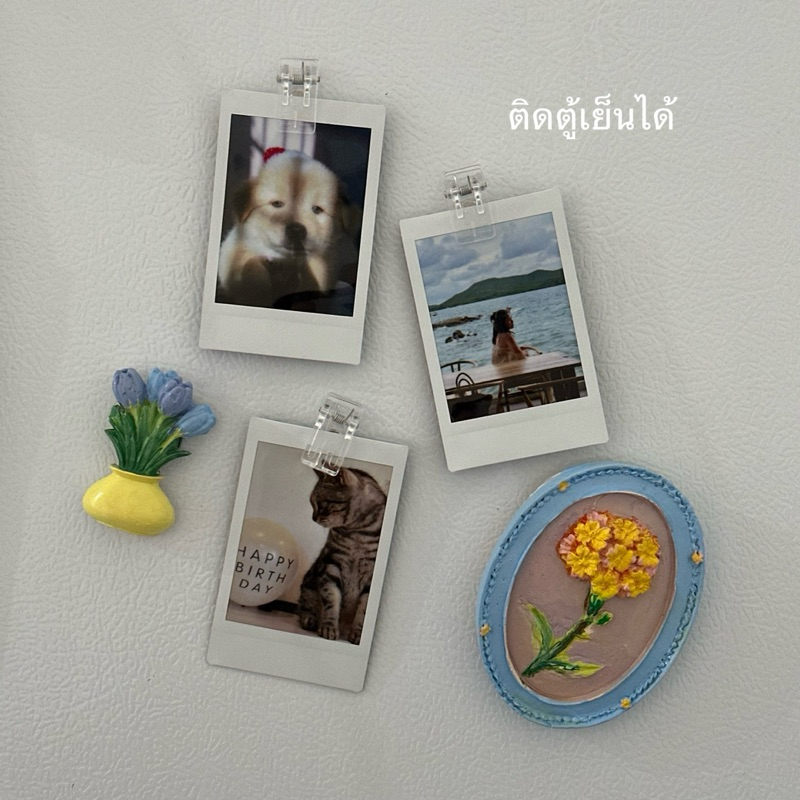 cchershop : ราคา/ชิ้น พร้อมส่ง คลิปแม่เหล็กอะคริลิคใส ติดตู้เย็น คลิปหนีบรูปถ่าย รูปภาพ หนีบกระดาษ