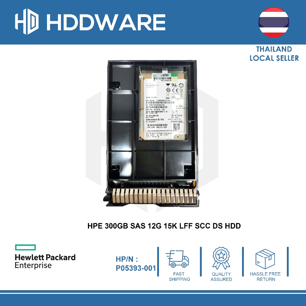 HPE 300GB SAS 12G 15K LFF SCC DS HDD // P05393-001 // P04693-B21 // EH000300JWHPL // 875217-001