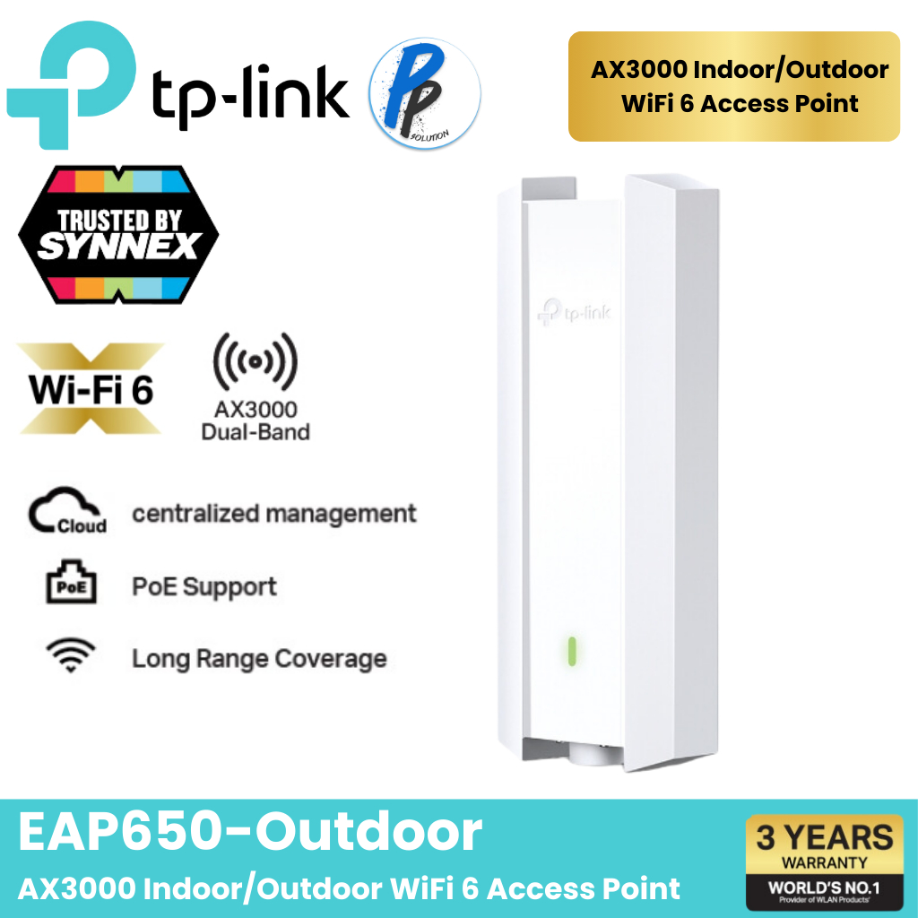 TP-LINK EAP650-Outdoor AX3000 Indoor/Outdoor WiFi 6 Access Point ตัวขยายสัญญาณ WIFI 6