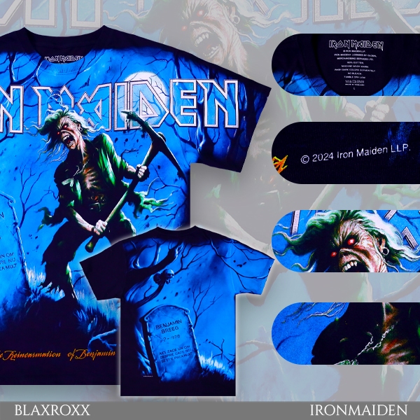 BLAXROXX | IRON MAIDEN® | [IRM0047] | เสื้อวง OVP สีจม | เสื้อยืดคอกลม แขนสั้น | สกรีนลายคมชัด ไม่หลุดลอก | Cotton100%